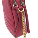 グッチ GUCCI GGマーモント チェーンショルダー 550155 レッド レザー ショルダーバッグ ヴィンテージ金具 赤