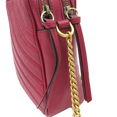 グッチ GUCCI GGマーモント チェーンショルダー 550155 レッド レザー ショルダーバッグ ヴィンテージ金具 赤