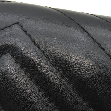 グッチ GUCCI GGマーモント キルティング 474575 ブラック レザー チェーンウォレット ヴィンテージ金具 黒 チェーンショルダー