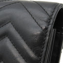 グッチ GUCCI GGマーモント キルティング 474575 ブラック レザー チェーンウォレット ヴィンテージ金具 黒 チェーンショルダー