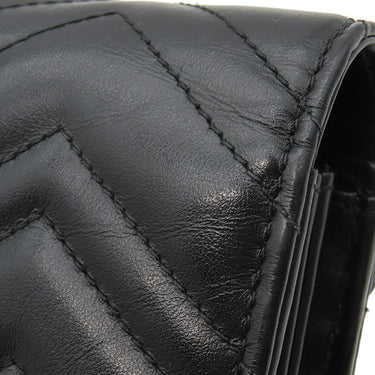 グッチ GUCCI GGマーモント キルティング 474575 ブラック レザー チェーンウォレット ヴィンテージ金具 黒 チェーンショルダー
