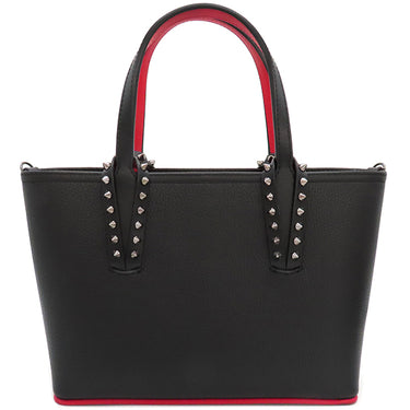 クリスチャンルブタン Christian Louboutin カバタ E/W ミニ 1205054CM53 ブラック×レッド カーフ 2WAYバッグ シルバー金具 黒 赤 ショルダー トート