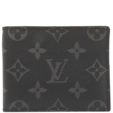 ルイヴィトン LOUIS VUITTON ポルトフォイユ パンス M62480 モノグラムエクリプス モノグラムエクリプスキャンバス 二つ折り財布 シルバー金具 黒 グレー 札入れ マネークリップ