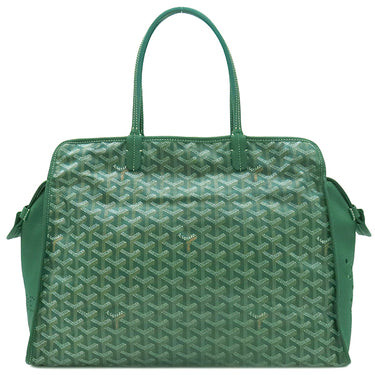 ゴヤール GOYARD アーディ PM グリーン ゴヤールディンキャンバス デシーズトリヨンレザー トートバッグ シルバー金具 緑 ヘリンボーン柄
