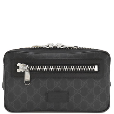 グッチ GUCCI ソフト GGスプリーム ベルトバッグ 474293 ブラック GGスプリームキャンバス ボディバッグ シルバー金具 ウェブライン 黒 ウエストバッグ