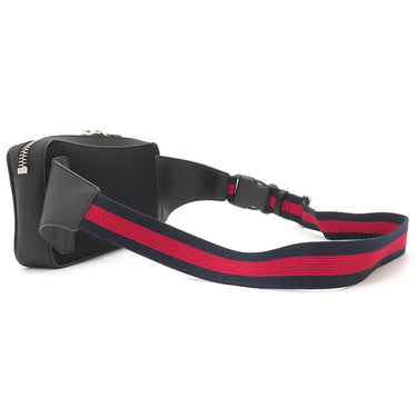 グッチ GUCCI ソフト GGスプリーム ベルトバッグ 474293 ブラック GGスプリームキャンバス ボディバッグ シルバー金具 ウェブライン 黒 ウエストバッグ