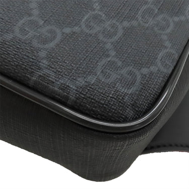 グッチ GUCCI ソフト GGスプリーム ベルトバッグ 474293 ブラック GGスプリームキャンバス ボディバッグ シルバー金具 ウェブライン 黒 ウエストバッグ
