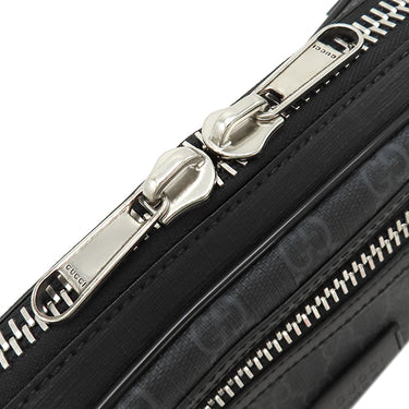 グッチ GUCCI ソフト GGスプリーム ベルトバッグ 474293 ブラック GGスプリームキャンバス ボディバッグ シルバー金具 ウェブライン 黒 ウエストバッグ