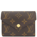 ルイヴィトン LOUIS VUITTON ポルトフォイユ ヴィクトリーヌ M62472 モノグラム モノグラムキャンバス 三つ折り財布 ゴールド金具 茶 コンパクト