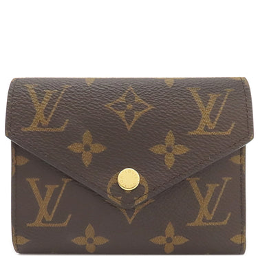ルイヴィトン LOUIS VUITTON ポルトフォイユ ヴィクトリーヌ M62472 モノグラム モノグラムキャンバス 三つ折り財布 ゴールド金具 茶 コンパクト