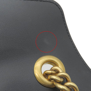 グッチ GUCCI GGマーモント キルティング スモールバッグ 443497 ブラック レザー ショルダーバッグ ヴィンテージ金具 黒 チェーンショルダー