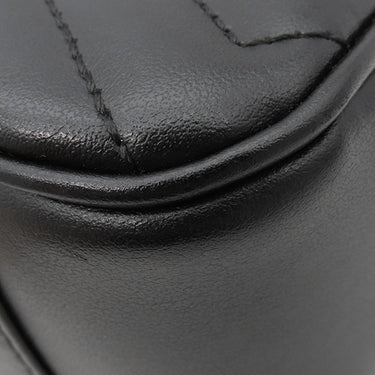 グッチ GUCCI GGマーモント キルティング スモールバッグ 443497 ブラック レザー ショルダーバッグ ヴィンテージ金具 黒 チェーンショルダー