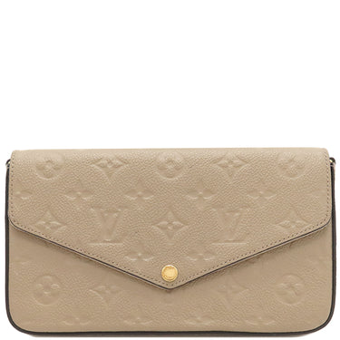 ルイヴィトン LOUIS VUITTON ポシェット フェリシー M68697 トゥルトレール モノグラムアンプラント チェーンウォレット ゴールド金具 ベージュ チェーンショルダー