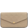 ルイヴィトン LOUIS VUITTON ポシェット フェリシー M68697 トゥルトレール モノグラムアンプラント チェーンウォレット ゴールド金具 ベージュ チェーンショルダー