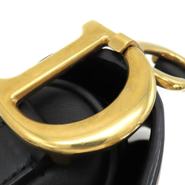 クリスチャン・ディオール Christian Dior サドルバッグ M0446CWGH ブラック レザー ショルダーバッグ ゴールド金具 黒 肩掛け
