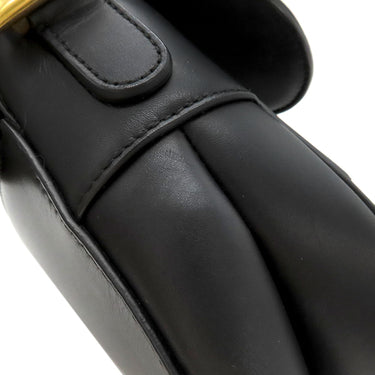 クリスチャン・ディオール Christian Dior サドルバッグ M0446CWGH ブラック レザー ショルダーバッグ ゴールド金具 黒 肩掛け