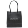 バレンシアガ BALENCIAGA ショッピング トート XXS 597858 ブラック レザー 2WAYバッグ シルバー金具 黒 ハンドバッグ ショルダー