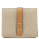 ロエベ LOEWE コンパクト ジップウォレット C660Z41X01 ライトオーツXハニー ソフトグレインカーフ 二つ折り財布 シルバー金具 ピンク 茶