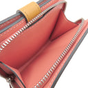 ロエベ LOEWE コンパクト ジップウォレット C660Z41X01 ライトオーツXハニー ソフトグレインカーフ 二つ折り財布 シルバー金具 ピンク 茶