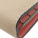 ロエベ LOEWE コンパクト ジップウォレット C660Z41X01 ライトオーツXハニー ソフトグレインカーフ 二つ折り財布 シルバー金具 ピンク 茶