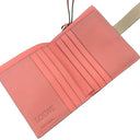 ロエベ LOEWE コンパクト ジップウォレット C660Z41X01 ライトオーツXハニー ソフトグレインカーフ 二つ折り財布 シルバー金具 ピンク 茶