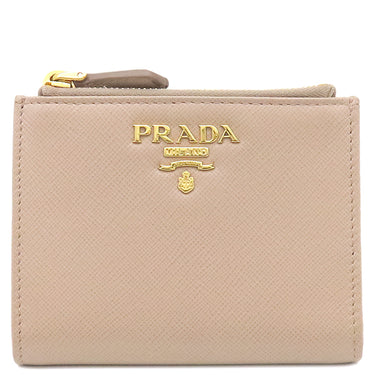 プラダ PRADA ダブルジップ ウオレット 1ML024 CIPLIA サフィアーノレザー 二つ折り財布 ゴールド金具 ピンクベージュ SAFFIANO METAL