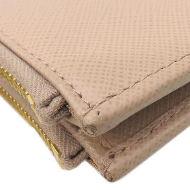 プラダ PRADA ダブルジップ ウオレット 1ML024 CIPLIA サフィアーノレザー 二つ折り財布 ゴールド金具 ピンクベージュ SAFFIANO METAL