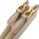 プラダ PRADA ダブルジップ ウオレット 1ML024 CIPLIA サフィアーノレザー 二つ折り財布 ゴールド金具 ピンクベージュ SAFFIANO METAL