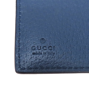 グッチ GUCCI GG コインウォレット ブルー インテリア 768244 FACQC 9441 ベージュ×ブルー GGスプリームキャンバス レザー 二つ折り財布 シルバー金具 紺