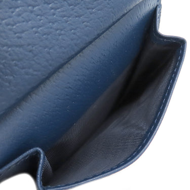 グッチ GUCCI GG コインウォレット ブルー インテリア 768244 FACQC 9441 ベージュ×ブルー GGスプリームキャンバス レザー 二つ折り財布 シルバー金具 紺