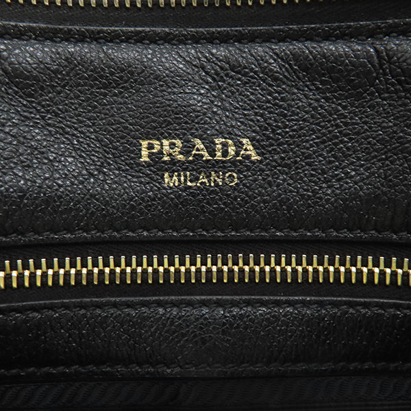 プラダ PRADA ロゴ型押し 1BA104 NERO ブラック レザー 2WAY