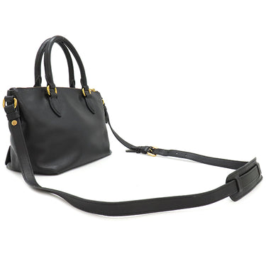 プラダ PRADA ロゴ型押し 1BA104 NERO ブラック レザー 2WAYバッグ ゴールド金具 黒 エンボスレザー