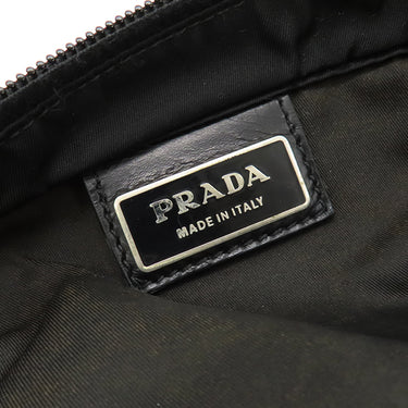 プラダ PRADA 三角ロゴ BT0420 ブラック ナイロン レザー ショルダーバッグ 黒 マチ無し
