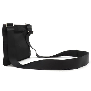 プラダ PRADA 三角ロゴ BT0420 ブラック ナイロン レザー ショルダーバッグ 黒 マチ無し