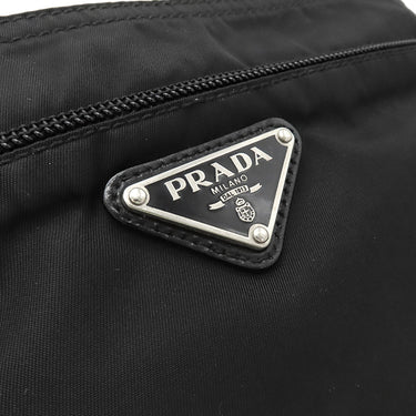 プラダ PRADA 三角ロゴ BT0420 ブラック ナイロン レザー ショルダーバッグ 黒 マチ無し