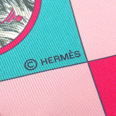 エルメス HERMES ツイリー フランボワーズ×ヴェール×ローズ シルク スカーフ 【Colliers et Chiens Plumetis/首輪と犬】