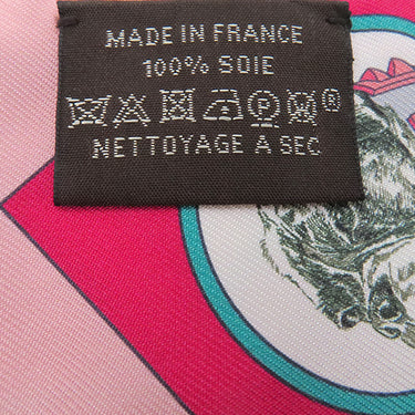 エルメス HERMES ツイリー フランボワーズ×ヴェール×ローズ シルク スカーフ 【Colliers et Chiens Plumetis/首輪と犬】