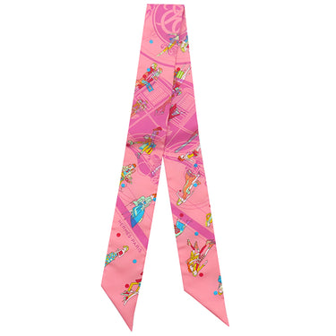 エルメス HERMES ツイリー ローズマラバー×ジョーヌヴィフ×ルージュ シルク スカーフ 【Ex-Libris Les Parisiennes/エクスリブリス パリジェンヌ】