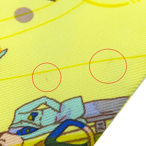 エルメス HERMES ツイリー イエロー系 シルク スカーフ 【Ex-Libris