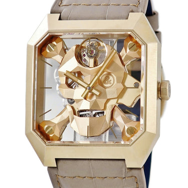 腕時計 ベル&ロス BELL＆ROSS BR01 サイバー スカル ブロンズ BR01-CSK-BR/SRB 手巻き メンズ OH済 スケルトン ガイコツ ドクロ 限定