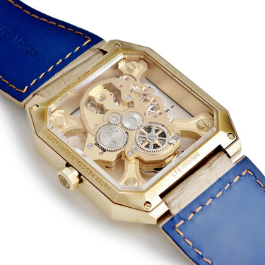 腕時計 ベル&ロス BELL＆ROSS BR01 サイバー スカル ブロンズ BR01-CSK-BR/SRB 手巻き メンズ OH済 スケルトン ガイコツ ドクロ 限定