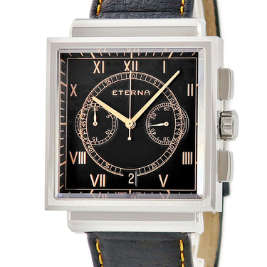 腕時計 エテルナ Eterna コンチキ ヘリテージ クロノグラフ 1938.41.45.1250 自動巻き メンズ ブラック 黒 スクエア デイト 限定