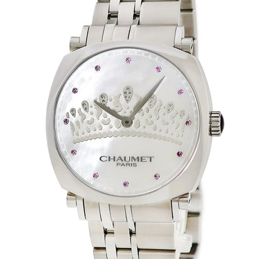 腕時計 ショーメ CHAUMET ダンディ ティアラ W11673-26I 自動巻き メンズ レディース 新品同様品 純正ダイヤ ホワイト シェル