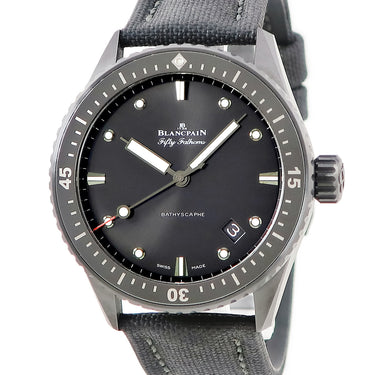 腕時計 ブランパン BLANCPAIN フィフティ ファゾムス バチスカーフ 5000-0130-B52A 自動巻き メンズ 新品同様 ブラック 黒 デイト
