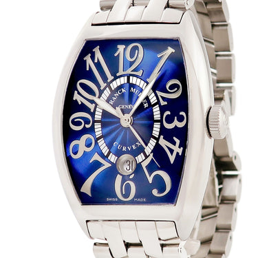 腕時計 フランクミュラー FRANCK MULLER トノウカーベックス デイト 8880SCDTREL 自動巻き メンズ ビザン数字 ギヨシェ トノー ブルー