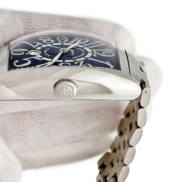 腕時計 フランクミュラー FRANCK MULLER トノウカーベックス デイト 8880SCDTREL 自動巻き メンズ ビザン数字 ギヨシェ トノー ブルー