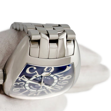腕時計 フランクミュラー FRANCK MULLER トノウカーベックス デイト 8880SCDTREL 自動巻き メンズ ビザン数字 ギヨシェ トノー ブルー