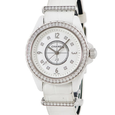 腕時計 シャネル CHANEL J12 H4190 クオーツ レディース 純正ダイヤ ホワイト ラウンド アラビア
