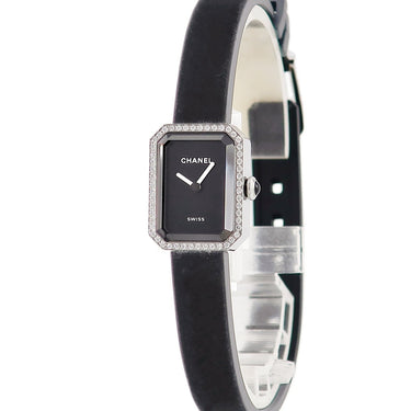 腕時計 シャネル CHANEL プルミエール リボン H7942 クオーツ レディース 純正ダイヤ ブラック 黒