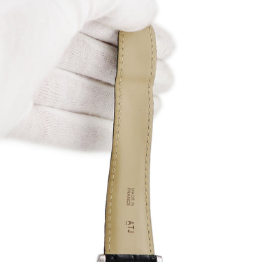 腕時計 ルイヴィトン LOUIS VUITTON タンブール スリム GM QA145Z クオーツ メンズ 新品同様 純正11Pダイヤ モノグラム ブラック 黒